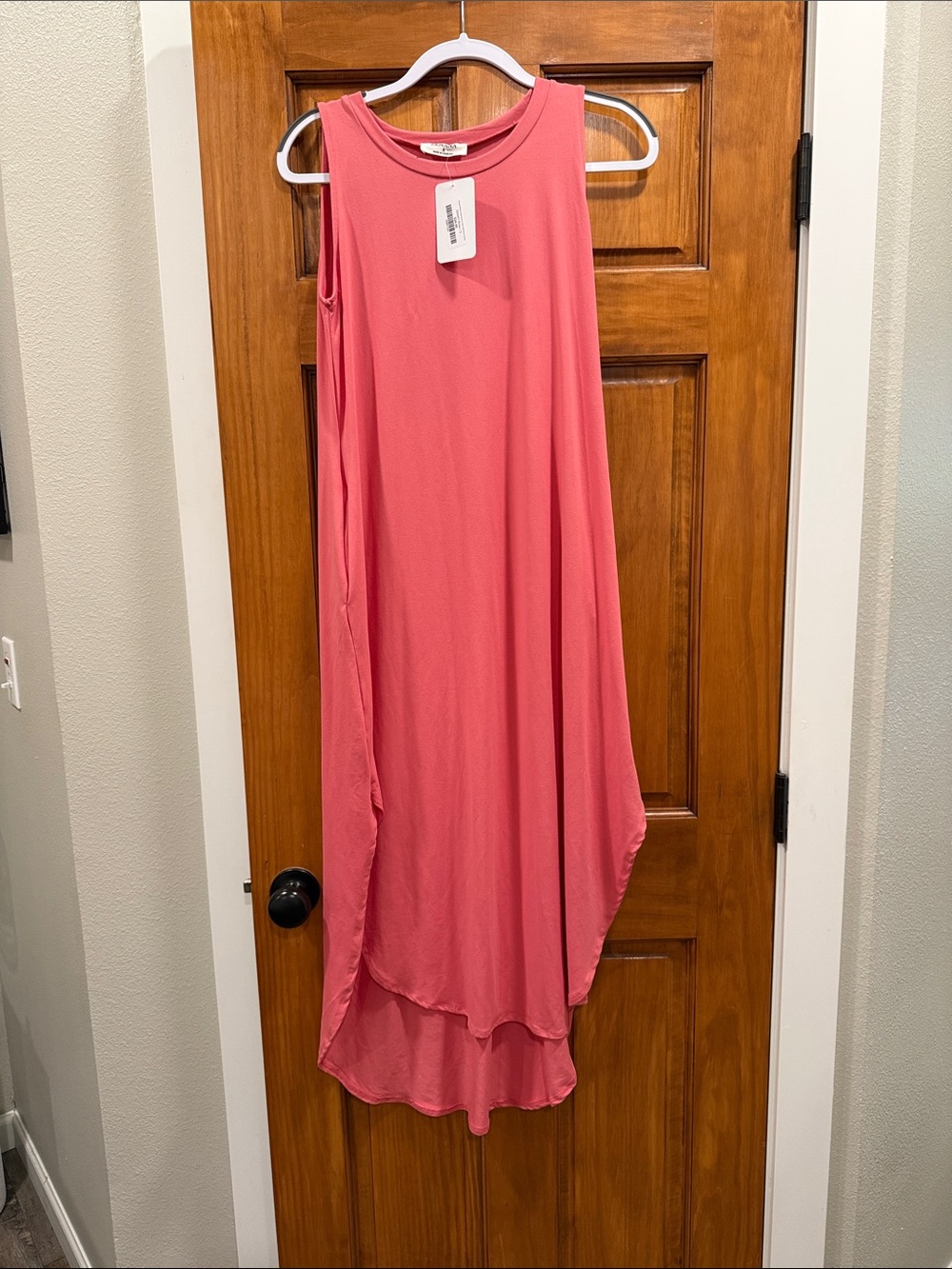 Zenana Outfitters Coral Pink Sleeveless Maxi Dress